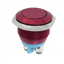 16mm Flush Mounted Momentary SPST Red Stainless Steel Round Push Button Switch