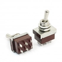 ON-OFF 2PDT 6 Screw Terminal Rocker Type Toggle Switch AC 250V 3A KN3-3 2pcs