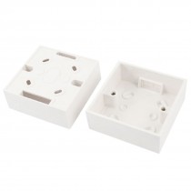 2pcs AC 250V 10A White PVC Surface Mounted Wallplate Switch Pattress Back Box