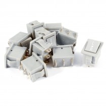 10 Pcs KCD3-B AC 250V 6A 12A 3Pin SPDT On/Off/On Rocker Switch Gray