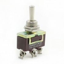 AC 250V 15A SPDT 3 Screw Terminals 3 Positions ON/OFF/ON Mini Toggle Switch