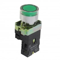 22mm NO Green Illuminated Light Momentary Push Button Switch AC 220V ZB2-BW3361