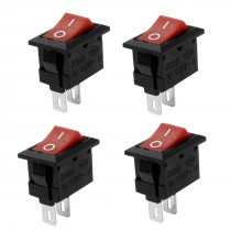 4 Pcs AC 250V 3A SPST 2 Pins ON/OFF 2 Positions Snap In Boat Rocker Switch