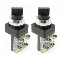 AC 250V 6A DPST Black Rotary Selector 3 Position Latching Push Button Switch