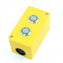 5A 250VAC Rewirable 2 Green Light SPDT Momentary Locking Pushbutton Station