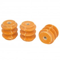 3 Pcs 660V Water Resistance 1/4" Thread Busbar Insulator Orange 1.1" x 1.1"