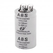 250VAC 100uF 100MFD Polypropylene Film Cylindrical Motor Start Capacitor