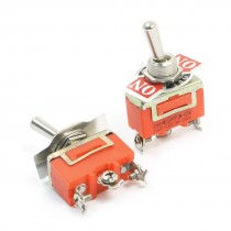 SPDT ON/OFF/ON 3 Position Power Control Toggle Switch AC 250V 15A E-TEN1122 2pcs