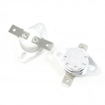 2 Pcs 250C Celsius NC 2 Flat Pin KSD301 Model Ceramic Thermostat 10A AC 250V