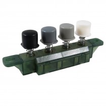 AC 250V 1A Hood Four Way Press Button Green Piano Key Switch for Electric Fan