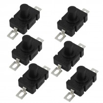 6 Pcs 2-Pin Rectangle Torch Momentary Push Button Switch AC 250V 1.5A