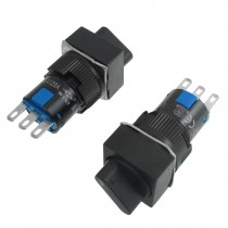 AC 250V 5A 2 Position 1NO 1NC DPDT Square Selector Push Button Switch 2 Pcs