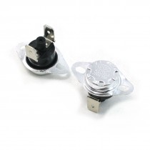 2 Pcs NC Soldered Type 125C Manual Operation Reset Thermal Thermostat 10A AC250V