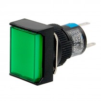 AC 220V Green Head Self Locking Lamp Push Button Switch