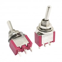 NO NC SPDT ON-ON 2 Position Locking Electric Toggle Switch AC 120V 5A Red 2pcs