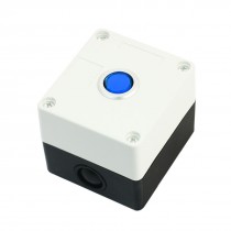 AC 220V 5A Blue Lamp SPDT 5Pin Momentary Push Button Station Switch Control Box