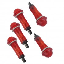AC 220V Plastic Head Red Lamp Single Indicator Lights 5 Pcs