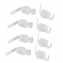 8 Pcs AC 250V 1.5A Vertical 2 Pins Electric Torch Push Button Switch White