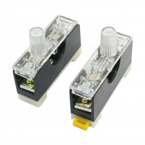 2 Pcs FS-10 DIN Rail Mount Single Pole 6x30mm Fuse Holder AC 250V 10A