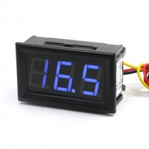 YB27 DC 0-10V 7-Segment 3-Digit Blue LED Digital Display Voltmeter