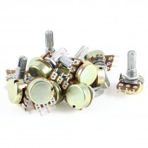 12pcs AC 220V Single Linear Split Knurled Shaft Taper Potentiometer 50K Ohm B50K