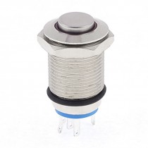 24V Red Illuminated LED 16mm Stainless Steel Locking Push Button Switch SPDT