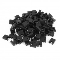 100 Pcs Black Plastic Shell 2.54mm Pitch Mini Short Circuit Jumper Cap Connector