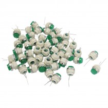 50 Pcs DC 24V 2 Pins 2P 12mm Green Flat Head LED Signal Indicator Pilot Light