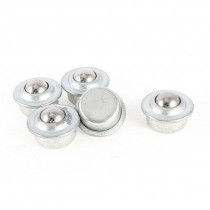 5 Pcs Silver Tone Metal Flange 14mm Diameter Ball Transfer Unit Mounted Bearing