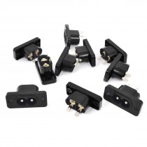 10 Pcs AC 250V 10A 2 Pins IEC320 C8 Power Inlet Socket Connector