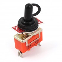 ON-OFF-ON 2 Way SPST 3 Terminals Toggle Switch w Waterproof Cap