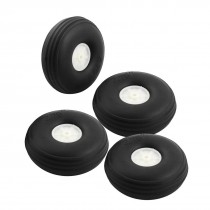 4 Pcs Black Rubber DIY Robot Wheel Tyre Tire 2.75" Dia 25mm Thickness