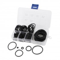 175 Pcs 1.9mm 6 Kinds Black Rubber Oil Filter Seal O Ring Spacer Set w Box