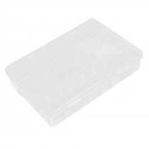 Clear White Plastic 12 Detachable Slots Mini Components Storage Box Case