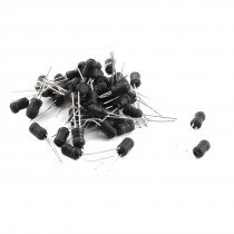 50Pcs 100uH 300mA 4x6mm 10% Tolerance Radial Leaded Inductor Black
