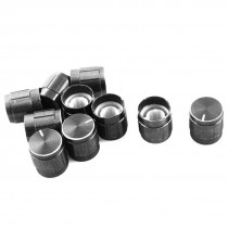 10Pcs Black Volume Control Rotary Aluminum Potentiometer Knobs 14mm x 15mm