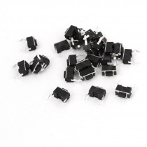 25pcs DIP 2 Terminals Momentary Push Button Tactile Switch 6x3x4.3mm