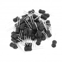 50Pcs 330uH 500mA 5x7mm 10% Tolerance Radial Lead Inductor Black