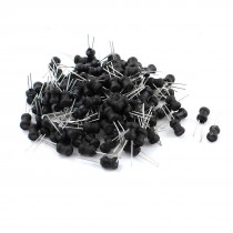 100Pcs 6.8mH 150mA 6x8mm 10% Tolerance Shielded Radial Lead Inductor Black