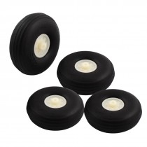 4 Pcs Black Rubber DIY Robot Wheel Tyre Tire 2.25" Dia 21mm Thickness