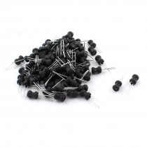 100Pcs 100uH 500mA 6x8mm 10% Tolerance Shielded Radial Lead Inductor Black