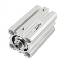 SDA25 x 50 5mm Thread Hole Silver Tone Aluminum Air Cylinder