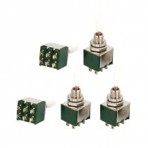 5 Pcs AC 250V 2A 6Pin DPDT ON/ON Self Lock 2-Position Toggle Switch