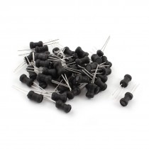 50Pcs 680uH 200mA 6x10mm 10% Tolerance Shielded Radial Lead Inductor Black