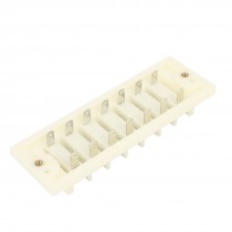 300V 20A 7 Postions 2 Rows Fixed Screw Terminal Barrier Strip White