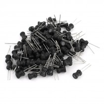 100Pcs Through Hole 10mH 100mA 6x8mm 10% Radial Leads Inductors Black