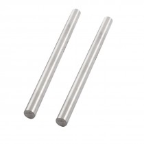 2 Pcs 6.5mm x 100mm Silver Tone High Speed Steel Round Lathe Bar Rod