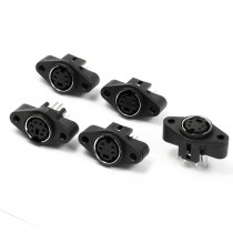 5 Pcs Computer DIN 4 Mini Pin Female Connector Port S-video Adapter Sockets