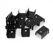 10 x Black Aluminum Heat Sink 19x15x10mm for TO-220 Transistors