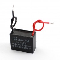 CBB61 AC 450V 3uF 5% 2 Wired Metalized Polypropylene Film Motor Capacitor